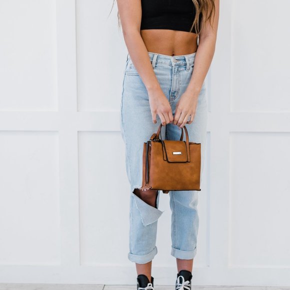 Vegan Leather Crossbody Tote - Picture 2 of 5